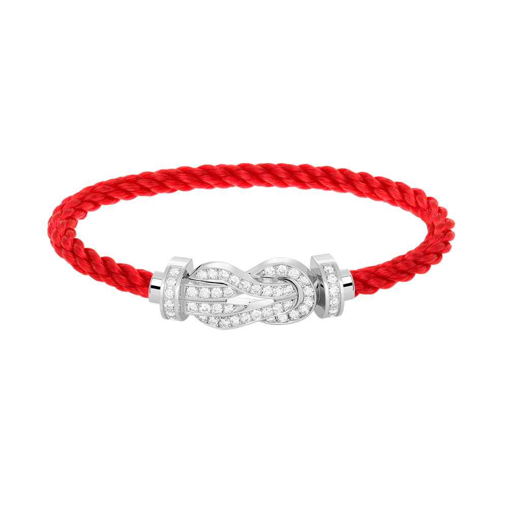 [Love Lucky] BRACCIALE IN ARGENTO CON FIBBIA GRANDE «CHANCE» A FORMA DI 8 E INTERAMENTE RICOPERTO DI DIAMANTI