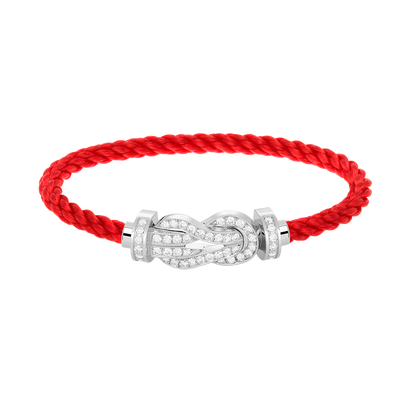 [Love Lucky] BRACCIALE IN ARGENTO CON FIBBIA GRANDE «CHANCE» A FORMA DI 8 E INTERAMENTE RICOPERTO DI DIAMANTI