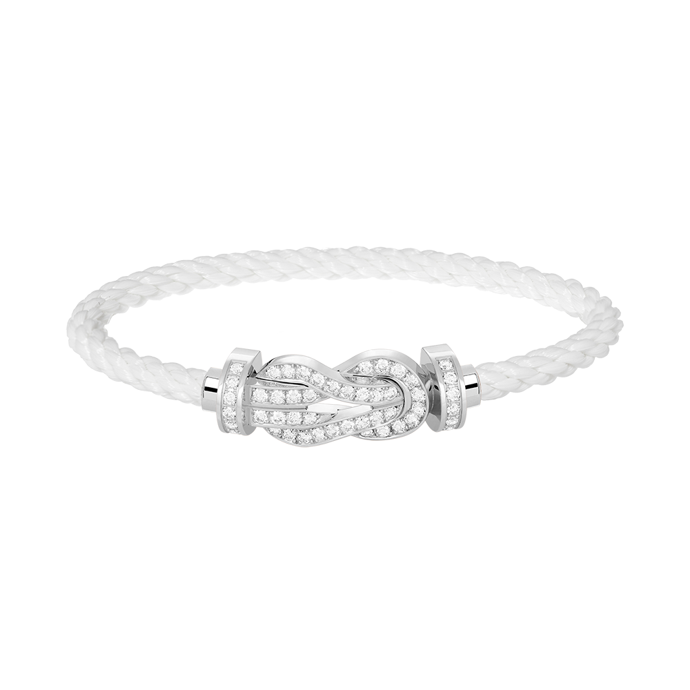 [Love Lucky] BRACCIALE IN ARGENTO CON FIBBIA GRANDE «CHANCE» A FORMA DI 8 E INTERAMENTE RICOPERTO DI DIAMANTI