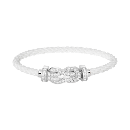 [Love Lucky] BRACCIALE IN ARGENTO CON FIBBIA GRANDE «CHANCE» A FORMA DI 8 E INTERAMENTE RICOPERTO DI DIAMANTI
