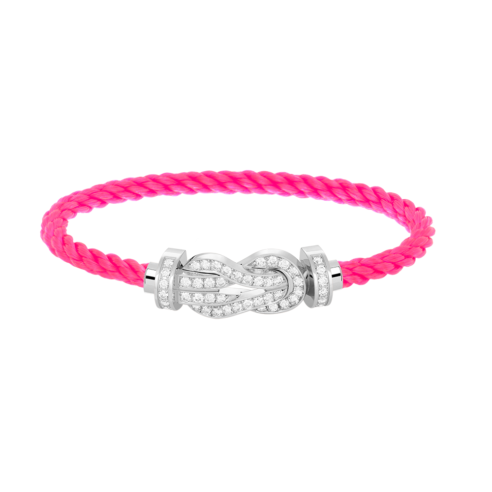 [Love Lucky] BRACCIALE IN ARGENTO CON FIBBIA GRANDE «CHANCE» A FORMA DI 8 E INTERAMENTE RICOPERTO DI DIAMANTI