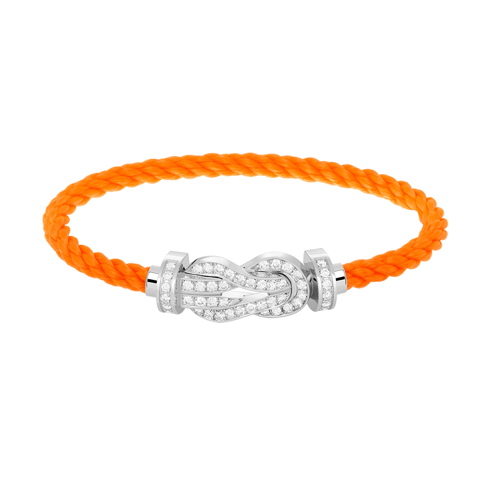 [Love Lucky] BRACCIALE IN ARGENTO CON FIBBIA GRANDE «CHANCE» A FORMA DI 8 E INTERAMENTE RICOPERTO DI DIAMANTI