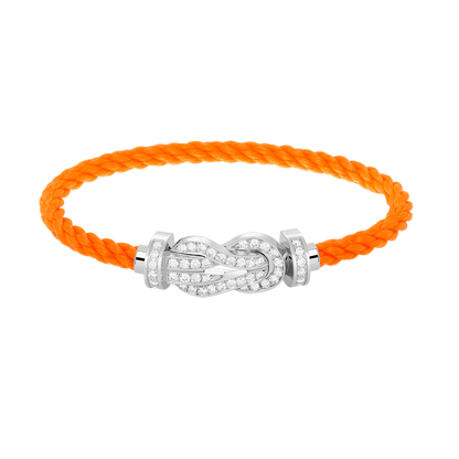 [Love Lucky] BRACCIALE IN ARGENTO CON FIBBIA GRANDE «CHANCE» A FORMA DI 8 E INTERAMENTE RICOPERTO DI DIAMANTI