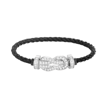 [Love Lucky] BRACCIALE IN ARGENTO CON FIBBIA GRANDE «CHANCE» A FORMA DI 8 E INTERAMENTE RICOPERTO DI DIAMANTI