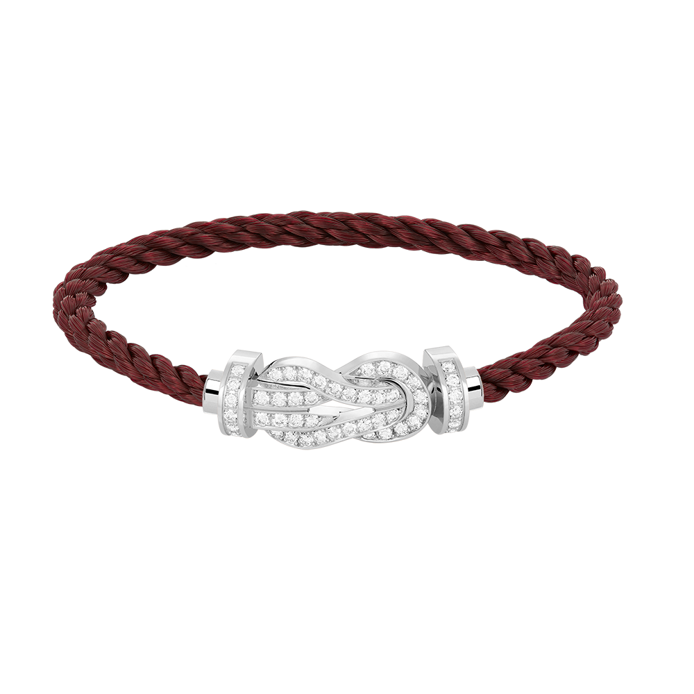 [Love Lucky] BRACCIALE IN ARGENTO CON FIBBIA GRANDE «CHANCE» A FORMA DI 8 E INTERAMENTE RICOPERTO DI DIAMANTI