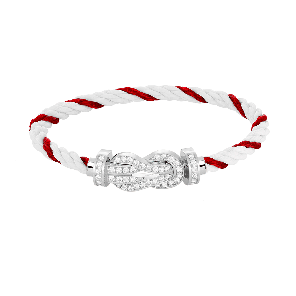 [Love Lucky] BRACCIALE IN ARGENTO CON FIBBIA GRANDE «CHANCE» A FORMA DI 8 E INTERAMENTE RICOPERTO DI DIAMANTI