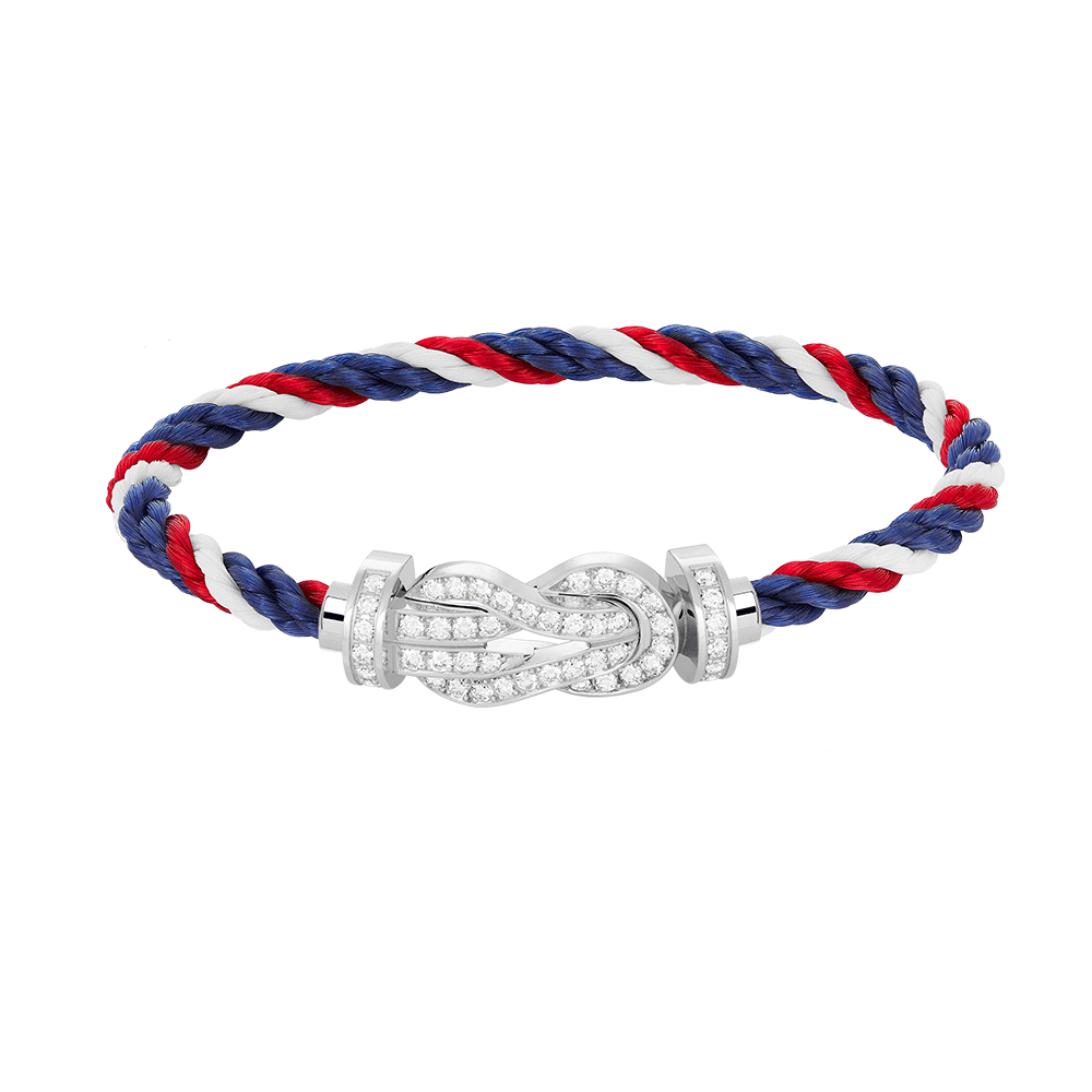 [Love Lucky] BRACCIALE IN ARGENTO CON FIBBIA GRANDE «CHANCE» A FORMA DI 8 E INTERAMENTE RICOPERTO DI DIAMANTI