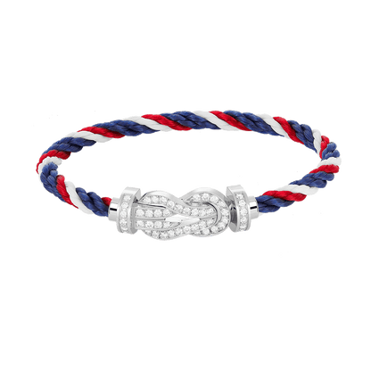[Love Lucky] BRACCIALE IN ARGENTO CON FIBBIA GRANDE «CHANCE» A FORMA DI 8 E INTERAMENTE RICOPERTO DI DIAMANTI