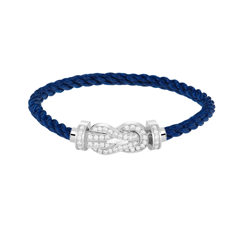 [Love Lucky] BRACCIALE IN ARGENTO CON FIBBIA GRANDE «CHANCE» A FORMA DI 8 E INTERAMENTE RICOPERTO DI DIAMANTI