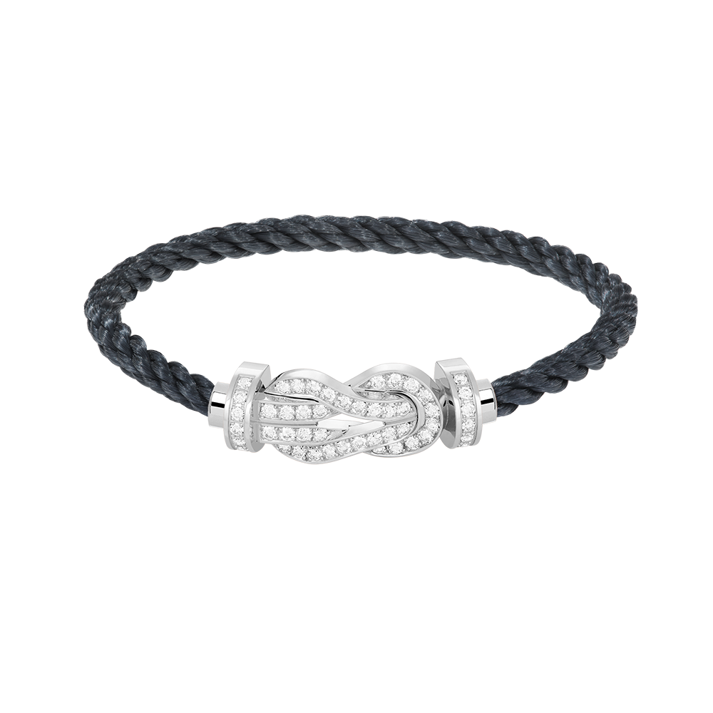 [Love Lucky] BRACCIALE IN ARGENTO CON FIBBIA GRANDE «CHANCE» A FORMA DI 8 E INTERAMENTE RICOPERTO DI DIAMANTI