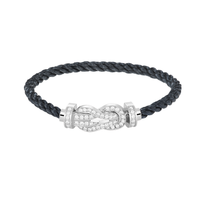 [Love Lucky] BRACCIALE IN ARGENTO CON FIBBIA GRANDE «CHANCE» A FORMA DI 8 E INTERAMENTE RICOPERTO DI DIAMANTI