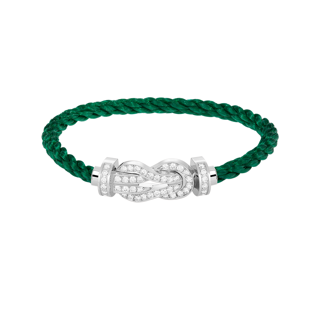 [Love Lucky] BRACCIALE IN ARGENTO CON FIBBIA GRANDE «CHANCE» A FORMA DI 8 E INTERAMENTE RICOPERTO DI DIAMANTI