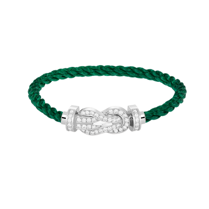 [Love Lucky] BRACCIALE IN ARGENTO CON FIBBIA GRANDE «CHANCE» A FORMA DI 8 E INTERAMENTE RICOPERTO DI DIAMANTI
