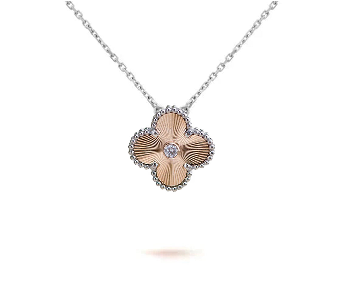 [Love Lucky] COLLAR DE 15 MM CON TRÉBOL, COLECCIÓN DE PLATA