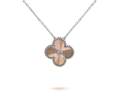 [Love Lucky] COLLAR DE 15 MM CON TRÉBOL, COLECCIÓN DE PLATA