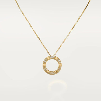 [Love Lucky]LOVE NECKLACE 16MM  FULL DIAMOND