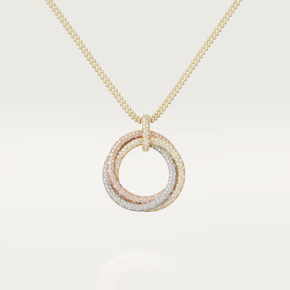 [Love Lucky]TRINITY LARGE FULL DIAMOND  NECKLACE