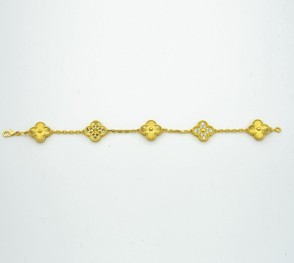 [LoveLucky] CLASH & Clover Laser 5-Motif & LOVE Brushed Bracelet Stack Set