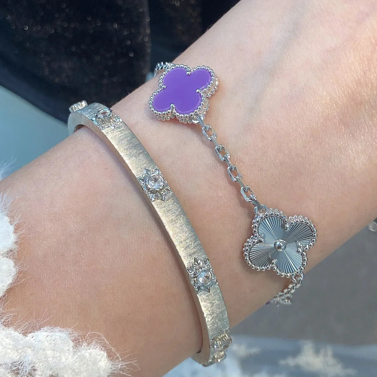 [Love Lucky] CLOVER 5 MOTIF VIOLET BRACELET COLLECTION