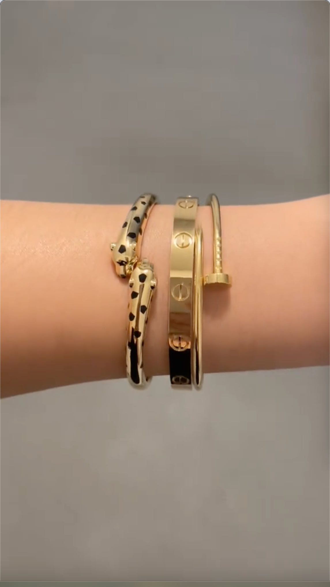 [LoveLucky] Panthère & LOVE  & JUSTE  Diamond Bracelet Stack Set