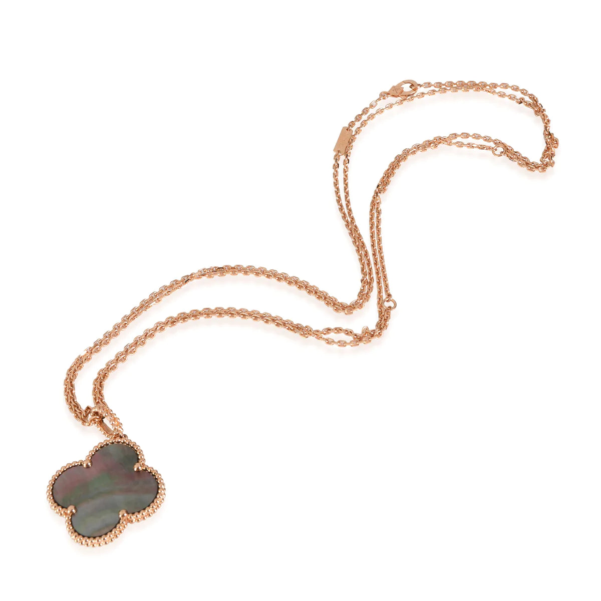 [Love Lucky] COLLIER GRAND TRÈFLE 25 MM DORÉ NACRE FONCÉE