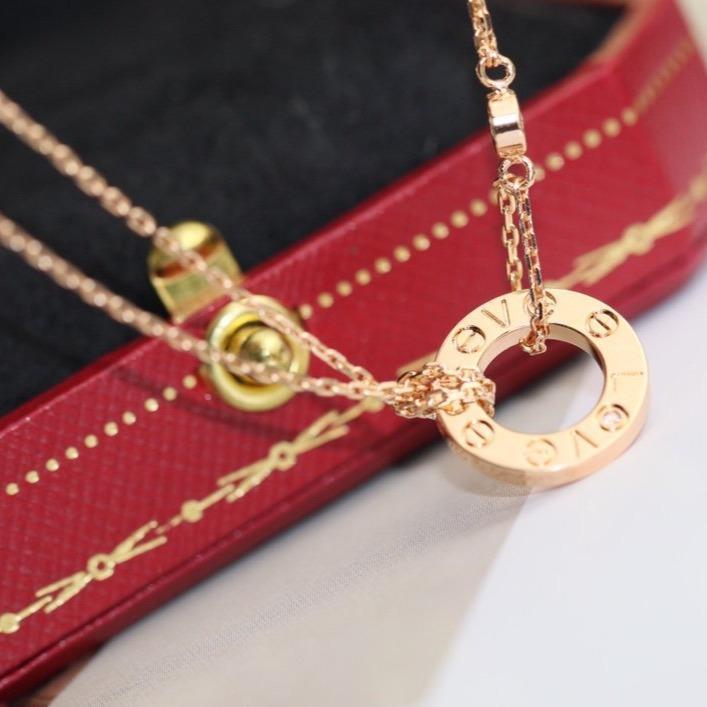 [Love Lucky] LIEBESHALSKETTE VERSTELLBAR ROSÉGOLD 2 DIAMANT 