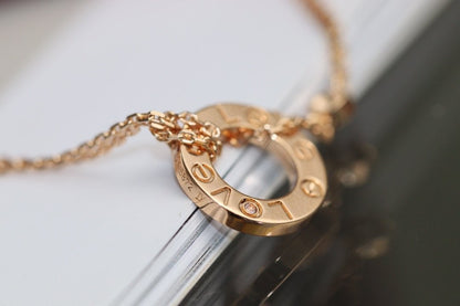 [Love Lucky] LIEBESHALSKETTE VERSTELLBAR ROSÉGOLD 2 DIAMANT 