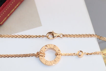 [Love Lucky] LIEBESHALSKETTE VERSTELLBAR ROSÉGOLD 2 DIAMANT 