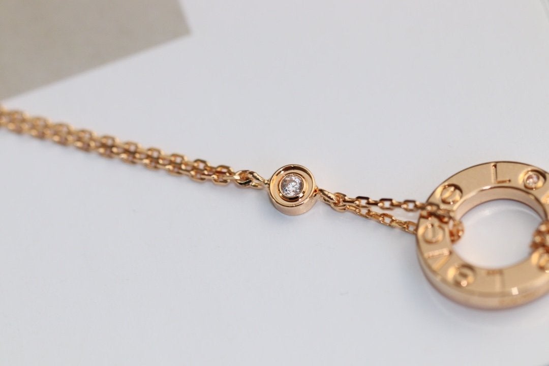 [Love Lucky] LIEBESHALSKETTE VERSTELLBAR ROSÉGOLD 2 DIAMANT 