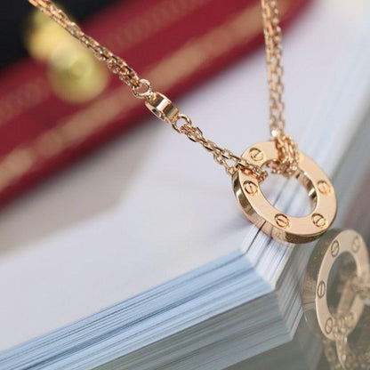 [Love Lucky] LIEBESHALSKETTE VERSTELLBAR ROSÉGOLD 2 DIAMANT 