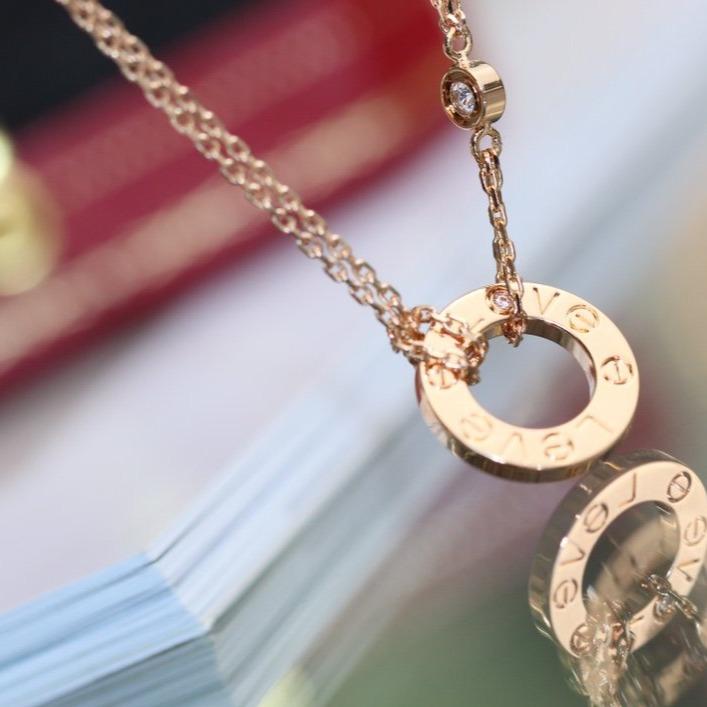 [Love Lucky] LIEBESHALSKETTE VERSTELLBAR ROSÉGOLD 2 DIAMANT 
