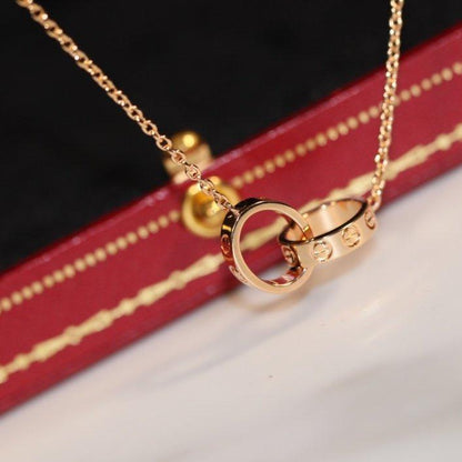 [Love Lucky] LIEBESHALSKETTE ROSA GOLD UND SILBER 