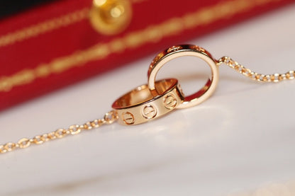 [Love Lucky] LIEBESHALSKETTE ROSA GOLD UND SILBER 