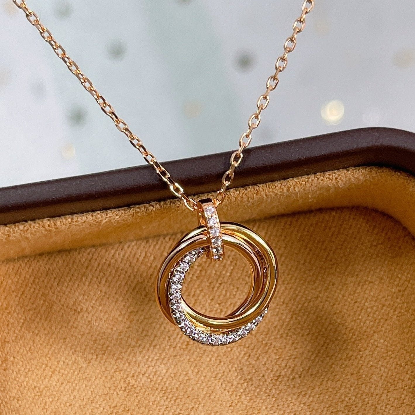 [Love Lucky]TRINITY HALSKETTE SILBER GOLD ROTGOLD DIAMANTEN 