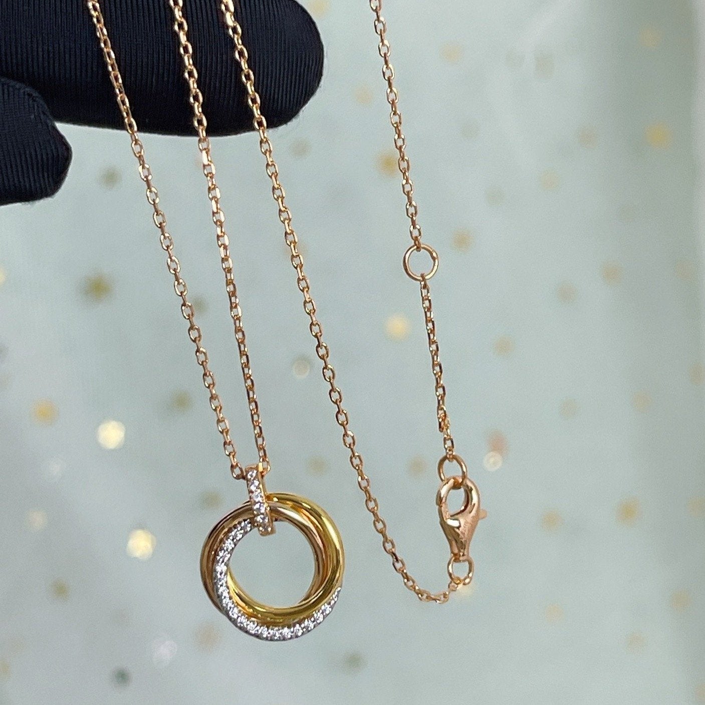 [Love Lucky]TRINITY HALSKETTE SILBER GOLD ROTGOLD DIAMANTEN 