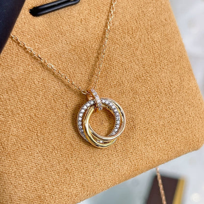[Love Lucky]TRINITY HALSKETTE SILBER GOLD ROTGOLD DIAMANTEN 