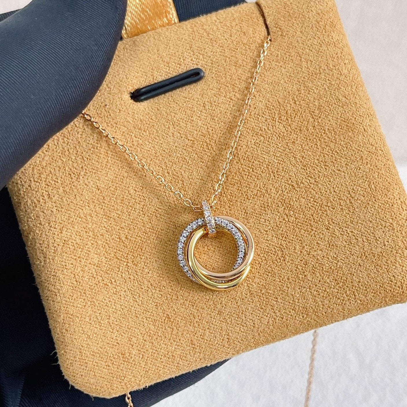 [Love Lucky]TRINITY HALSKETTE SILBER GOLD ROTGOLD DIAMANTEN 