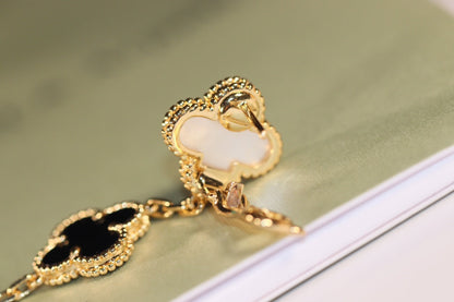 [Love Lucky]CLOVER EARRINGS GOLD ONYX MOP 3 MOTIF
