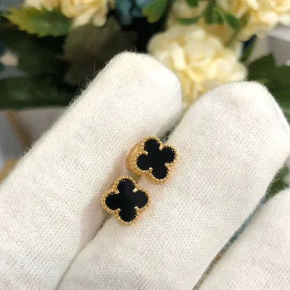 [Love Lucky]CLOVER MINI 9.5MM BLACK MOP EARRINGS
