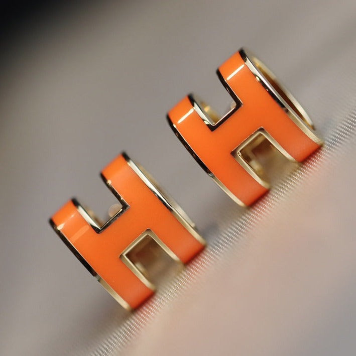 [Love Lucky]MINI POP H EARRINGS ORANGE