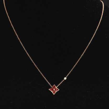 [Love Lucky]STAR NECKLACE PINK GOLD 1 DIAMOND