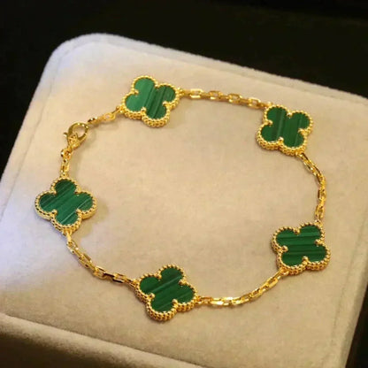 [Love Lucky] CLOVER 5 MOTIF MALACHITE BRACELET COLLECTION