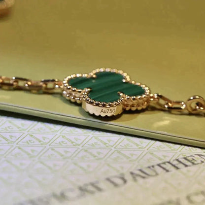 [Love Lucky] CLOVER 5 MOTIF MALACHITE BRACELET COLLECTION