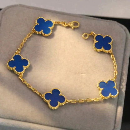 [Love Lucky] CLOVER 5 MOTIF BLUE AGATE BRACELET COLLECTION