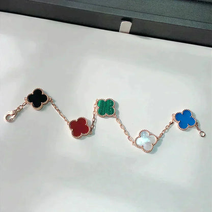 [Love Lucky]CLOVER 5 MOTIFS MULTICOLOR BRACELET