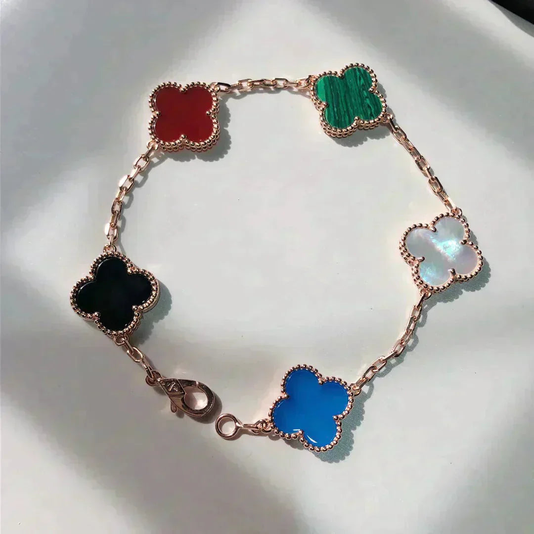 [Love Lucky]CLOVER 5 MOTIFS MULTICOLOR BRACELET