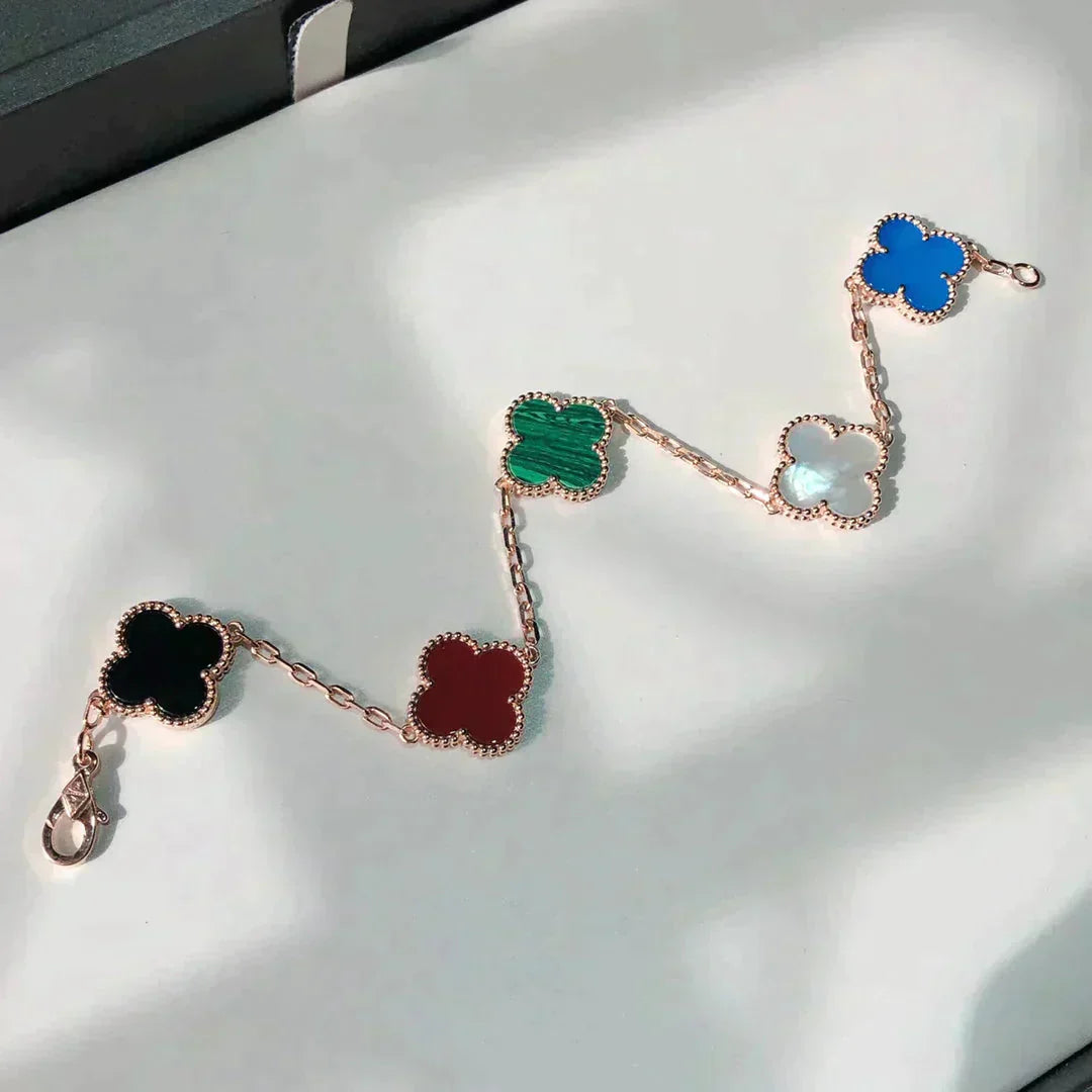 [Love Lucky]CLOVER 5 MOTIFS MULTICOLOR BRACELET