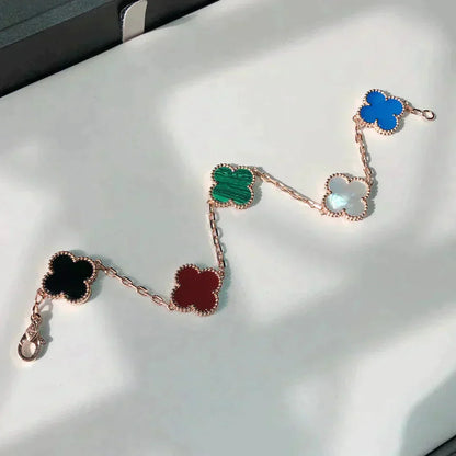[Love Lucky]CLOVER 5 MOTIFS MULTICOLOR BRACELET