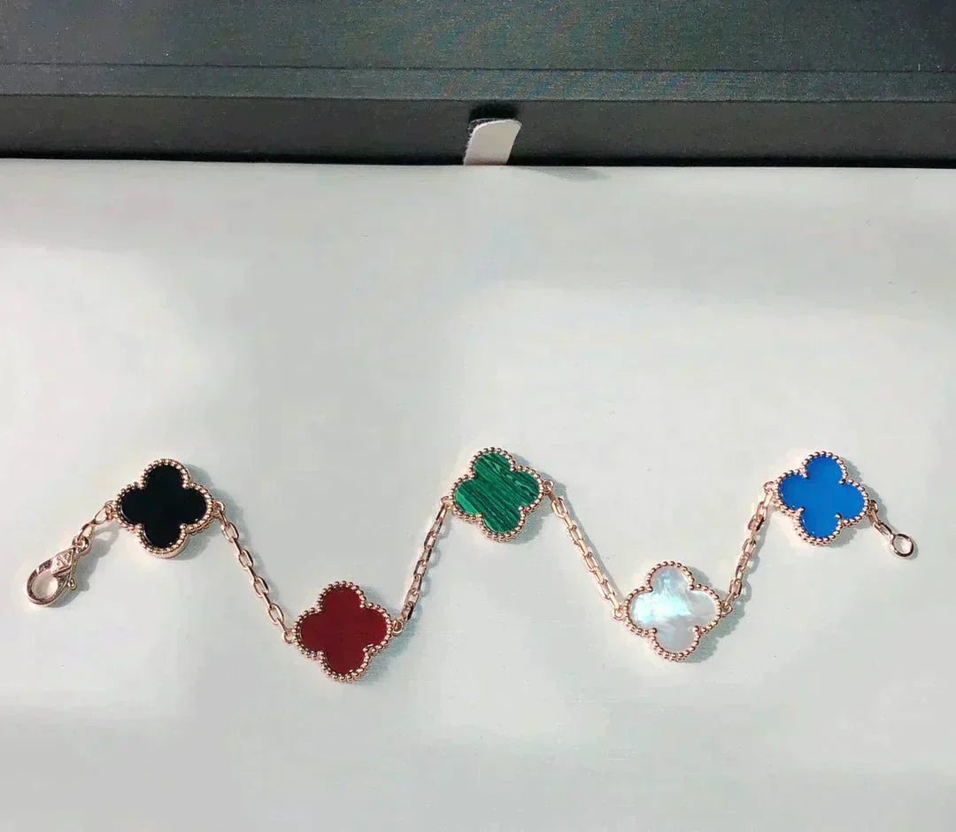 [Love Lucky]CLOVER 5 MOTIFS MULTICOLOR BRACELET
