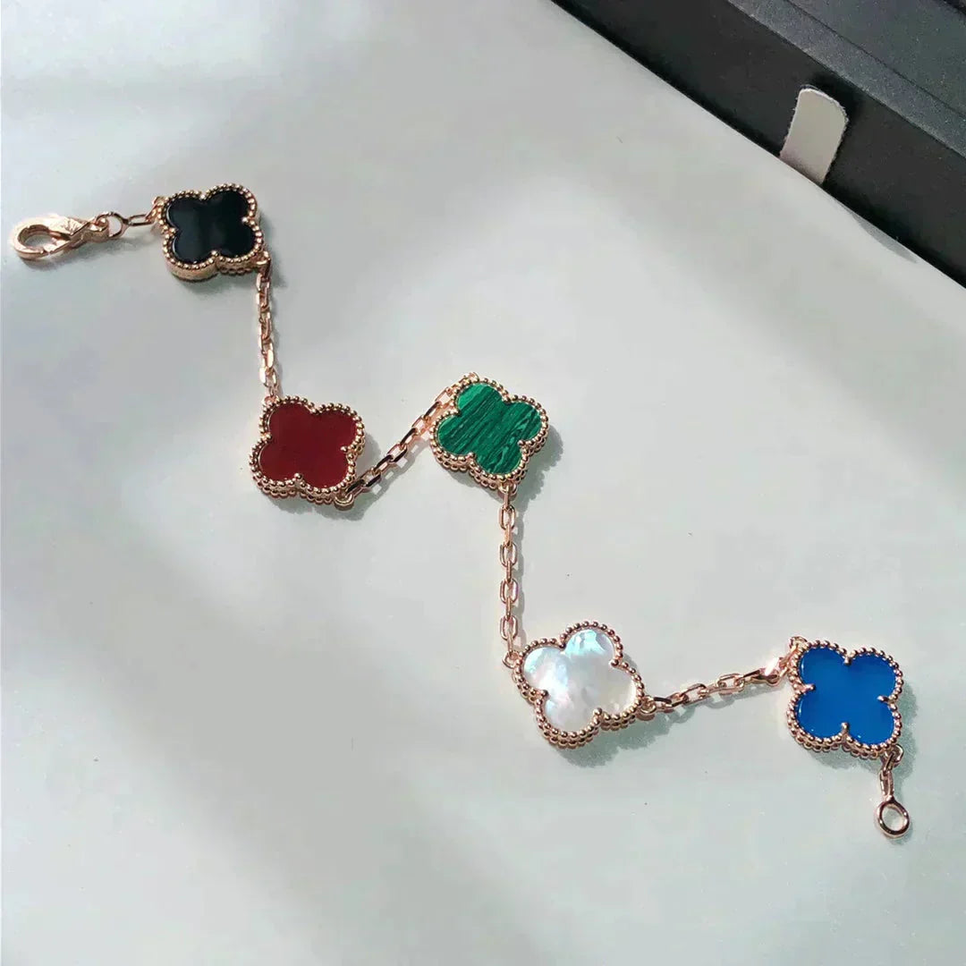 [Love Lucky]CLOVER 5 MOTIFS MULTICOLOR BRACELET